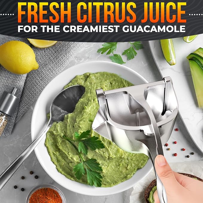 Hand Juicer Squeezer, Large 20 oz Aluminum Bowl with Pour Spout | Handheld Manual Citrus Press, Gets Every Drop Out of Lemon, Lime, Orange, Grapefruit, and Pomegranate Juice, Ergonomic Handle
