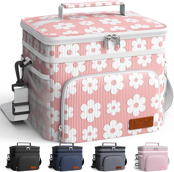 HOTOR Insulated Lunch Box Men Women Leak-Proof Cooler Lunch Bag 9L | 4 Pockets, Adjustable Strap, Ideal for Work, Picnic, Travel, Camping, Gift
