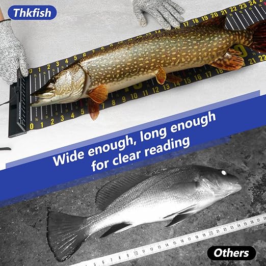 THKFISH 53in Portable Waterproof Fishing Ruler with Measuring Board | Folding Fish Ruler, Roll Up Fish Measuring Tape for Boat, Kayak, Coolers, Yacht and Workbench 53 *7.5"-1pcs/59 * 3.15"-2pcs