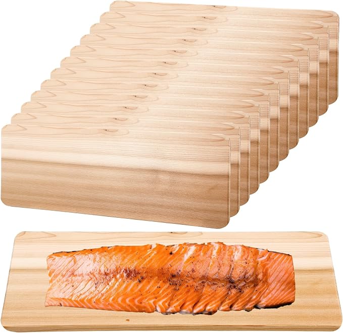 6 Pcs XL XXL Large Rounded Corners Cedar Planks for Grilling Thicker Full Filet of Meat Fish Veggies Adding Smoke and Flavor Soaking Fast for Thanksgiving Christmas