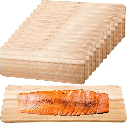 6 Pcs XL XXL Large Rounded Corners Cedar Planks for Grilling Thicker Full Filet of Meat Fish Veggies Adding Smoke and Flavor Soaking Fast for Thanksgiving Christmas