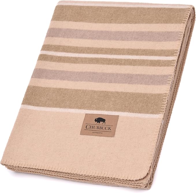 Chubbuck 100% Wool Blanket Camping (60" x 84") - Large Warm Blankets for Camping, Emergency, Outdoor Concerts and Home Use - Fire Retardant Blanket, Soft and Warm Blankets for Winter (Badlands)