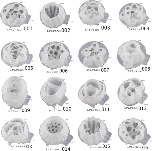 34 Pack Flower Succulent Candle Mold Resin Casting Silicone Molds for Home Decor & Candle Making Wave Spiral Mold