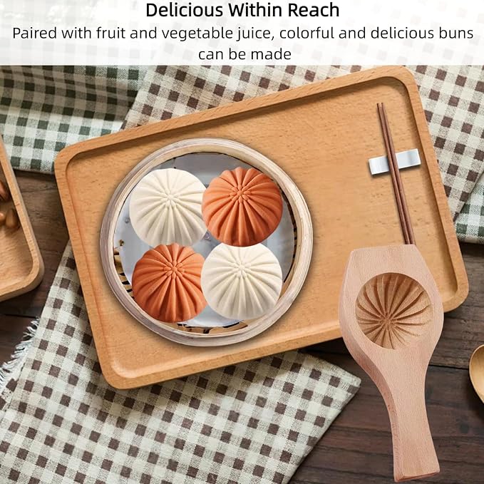 Wooden Bao Bun Maker,Baozi Maker Machine,Wooden Steam Bun Mold,This Kitchen Appliances And Gadgets Is the Best Gift for Asian Food Enthusiasts And Dumpling Maker (Steamed Bun B)