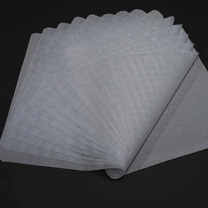 BPA-Free Silicone Dehydrator Sheet for Magic Mill MFD-8080, 9"x10" 16-pack | Non-stick Mesh Dehydrator Tray Liners Help stop small foods from falling through and make stainless trays easier to clean.