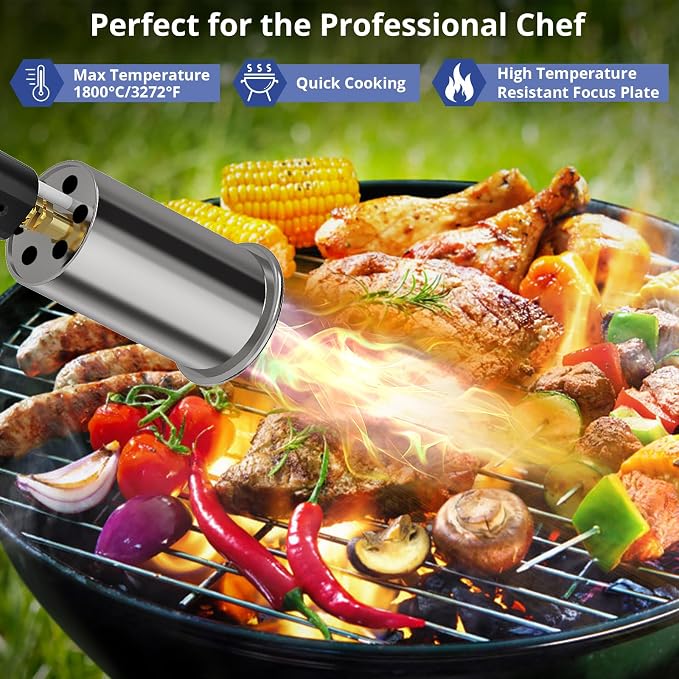 Sondiko Powerful Propane Torch L8010, Sous Vide, Campfire Starter, Adjustable Gas Welding Kit for Searing Steak, BBQ, Gas Welding(Camouflage) Propane Tank Not Included | Torch Gun Torch Burn, Held Hand Blow Torch, Best Gift for Men