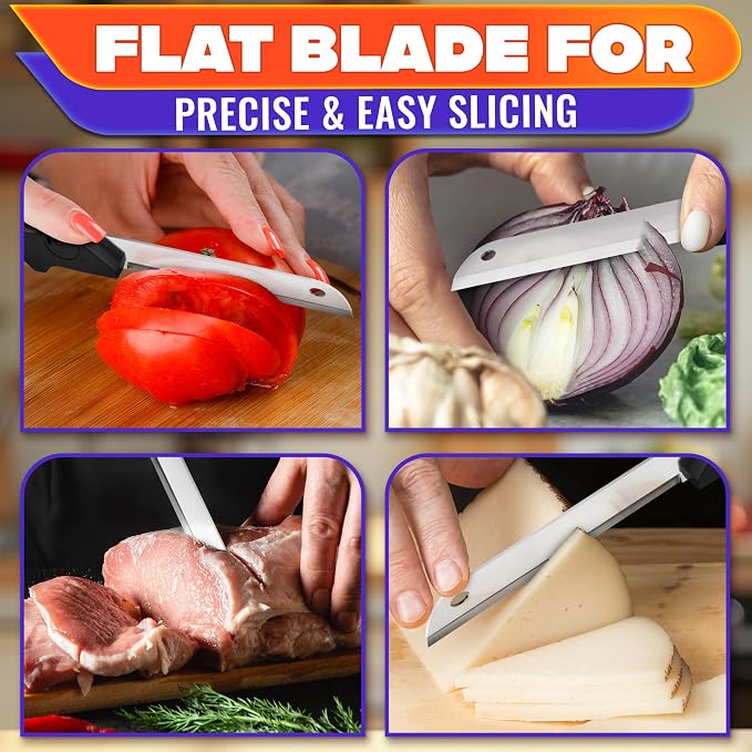 6 in 1 Cutting Board Scissors for Food, Spring-Assist, Non-Slip | Dishwasher Safe Kitchen Scissors with Cutting Board; Built-In Meat Tenderizer and Safety Lock for Meat, Fish and Vegetables