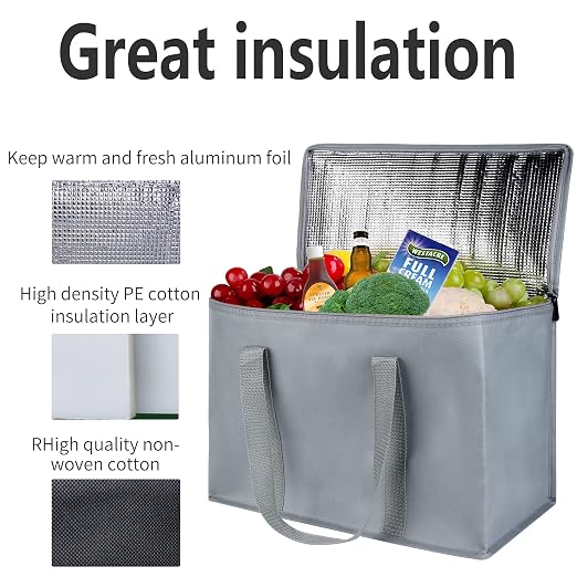 musbus 2 pk Insulated Car Organizer - Collapsible, Multi-Compartment Automotive SUV Trunk Organizer for Storage w/Adjustable Straps - Truck & Car Accessories for Women and Men Grey, gyay