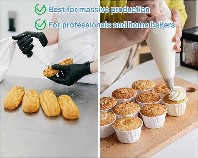 XXL 26 Inch Extra Large Piping Bags 100 Pack - Disposable Pastry Bags - Thick Anti-Burst Pastry Icing Frosting Piping Bags For Decorating Cupcakes Cakes Cookies (Extra 26 Inch-100 Pack)