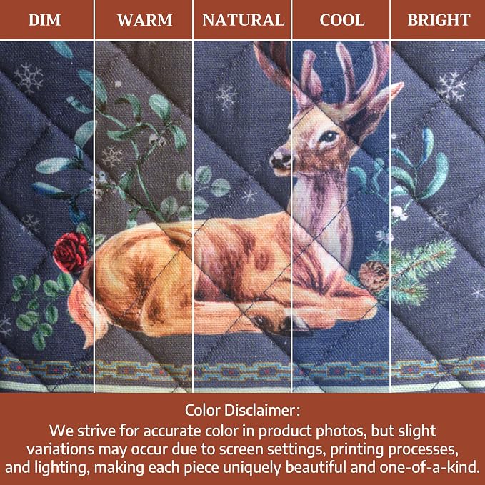 Maison d' Hermine Pot Holders 100% Cotton Potholders (8" x 8", Pack of 1) | Heat Resistant Hot Pads with Loop BBQ Cooking Baking Hotel Kitchen Handling Hot Pans Thanksgiving Christmas - Christmas Joy
