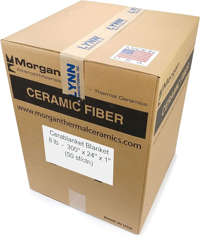 Lynn Manufacturing 1" Thick, CeraBlanket Insulation, Morgan Thermal Ceramics, 2400F Rated, 8 Lb. Density, 24" Wide, 25 Ft. Long, 8CB12