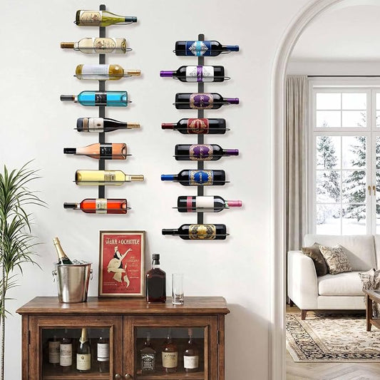 Wine Rack Wall Mounted: 8 Bottles Wine Holder Hanging - Bar Liquor Storage | Wine Organizer of Cabinet Kitchen - Designed for SpaceSaver