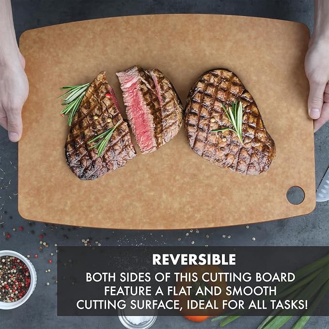 Dexas Natural Fiber Composite Cutting Board, Dishwasher Safe, Knife Friendly Kitchen Prep Board, 14.3 x 11.2 Inch
