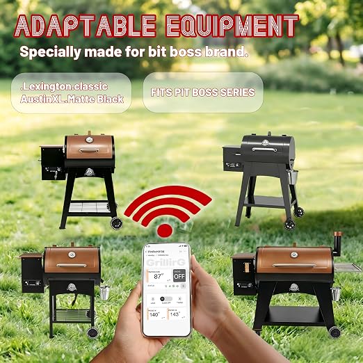 Advanced WiFi PID Trapezoid Control Board with Smart APP Control (AC03P7) - Wireless Upgrade for Pit Boss Lexington, Classic, Austin XL, Matte Black Pellet Grills (Excludes Onyx & Tailgater Series)