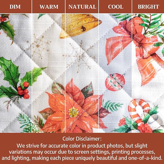 Maison d'Hermine Oven Gloves 100% Cotton Oven Mitt (7" x 13", Pack of 1) | With Loop Heat Resistant BBQ Cooking Gloves Baking Kitchen Handling Hot Pans Thanksgiving Christmas - Chromo