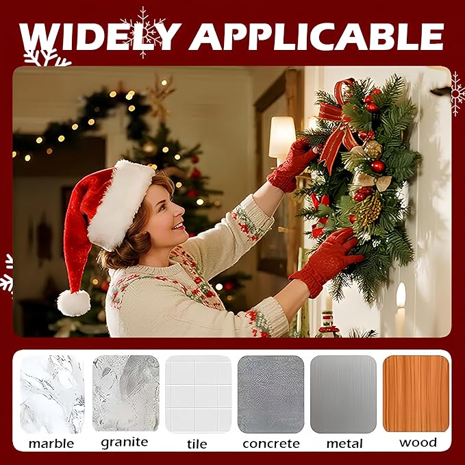 Suction Cup Hooks for Wreaths on Glass, 2026 Upgrade No Drill Towel Hooks Stainless Steel Waterproof Suction Cup Hooks, Wreath Hanger for Front Door for Kitchen, Bedroom (4, White)
