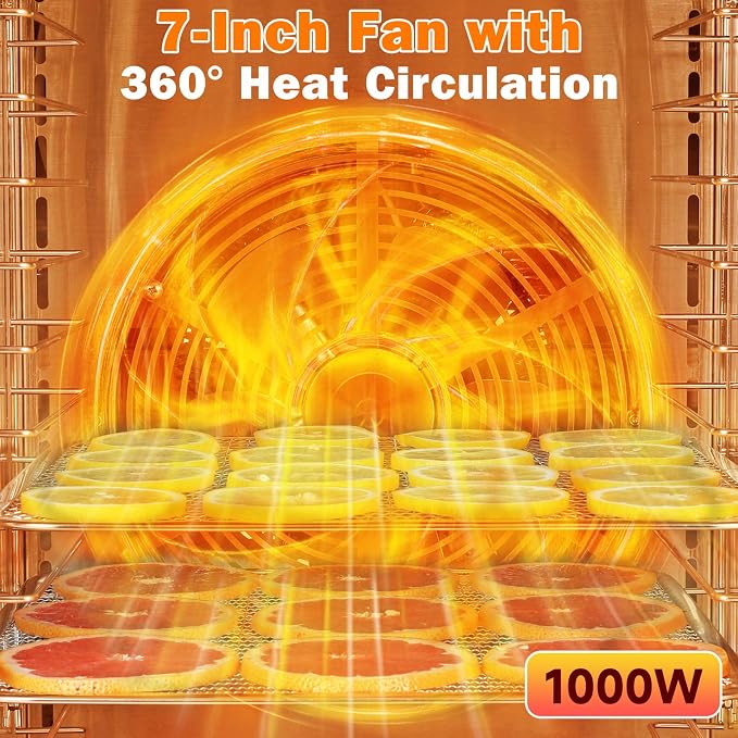 SUCISENI Food Dehydrator Machine for Jerky 11ft², 12 Trays 1000W Stainless Steel Dehydrator with 24H Timer 195℉ Temperature Control, Food Dryer Dehydrated for Meat, Fruits, Veggies, Dog Treats