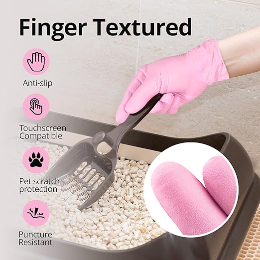 SwiftGrip Nitrile Disposable Gloves - Medical Exam Gloves, Latex-Free, Pink, Powder-Free, 50-ct Box (Large)
