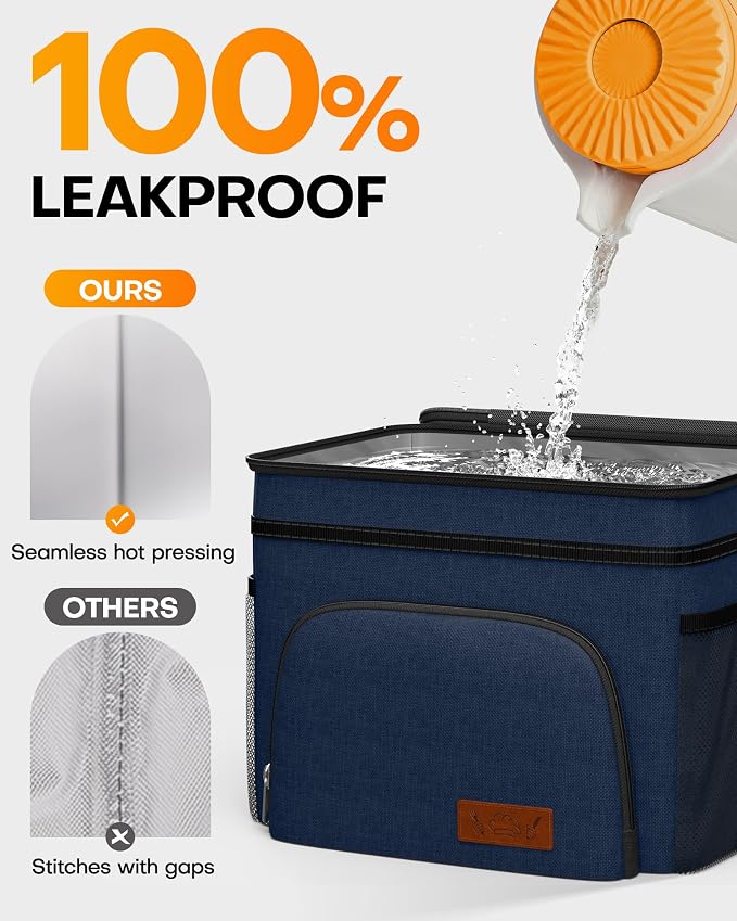 HOTOR Insulated Lunch Box Men Women Leak-Proof Cooler Lunch Bag 15L | 4 Pockets, Adjustable Strap, Ideal for Work, Picnic, Travel, Camping, Gift