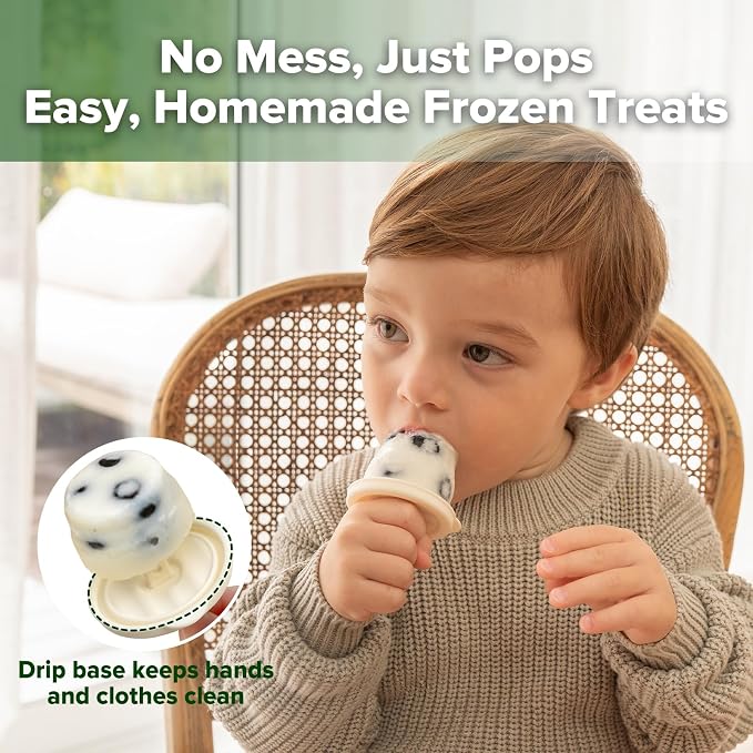 haakaa Silicone Popsicle Molds for Kids, Collapsible Ice Pop Molds with Drip-Free Lids, BPA-Free Freezer Pop Cups, Dishwasher Safe, 6 Pack