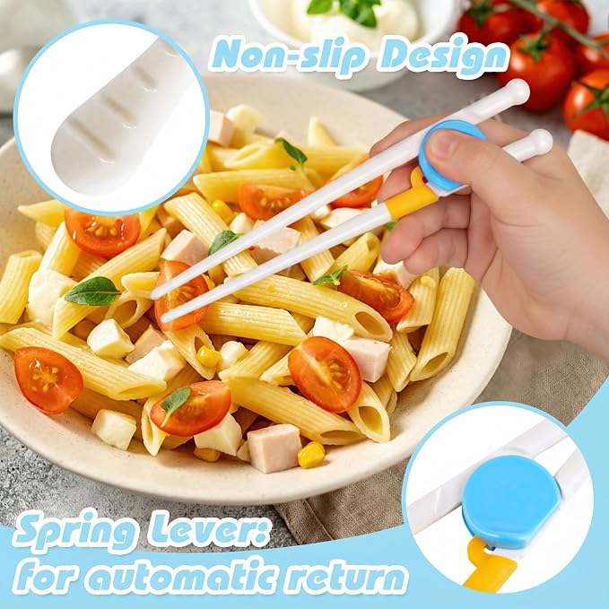 Chopsticks for Kids, 2 Pairs Training Chopsticks for Toddlers Beginners Baby Children Learning and Practice, Easy Mealtime & Fine Motor Skill Development, Non-Slip Grip, Dishwasher Safe | Beginners Children Learning and Practice, Easy Mealtime & Fine M...