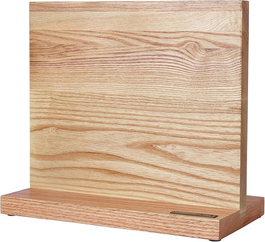 YOUSUNLONG Magnetic Knife Block - Magnetic Knife Holder - Magnetic Knife Stand - Double-sided Super Magnetic with Natural Fraxinus wood - Holds 10“ knives - Space Saver - Large storage knife holder