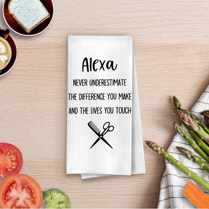 Hairdresser Gifts Kitchen Towels - Funny Barber Gifts Decorative Waffle Dish Towels, Hairdresser Gift Hand Towel, Hair Stylist Gift Tea Towel, 16×24 Inches
