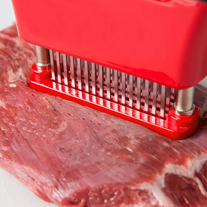 Chef Master Meat Tenderizer Tool - Handheld Meat Tenderizer Machine with Stainless Steel Needle-Blades - Sharp for Steak, Beef, Chicken, Turkey, Pork, Fish - Professional Kitchen Cooking Equipment