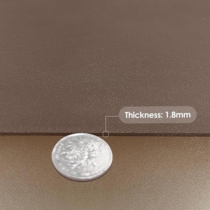 Leather Table Cover,1.8mm Thick,42x42 Inch Table Protector,Table Protector for Dining Room Table,Dining Table Cover,Table Cover Protector(Mud Color+Champagne Gold,42x42)