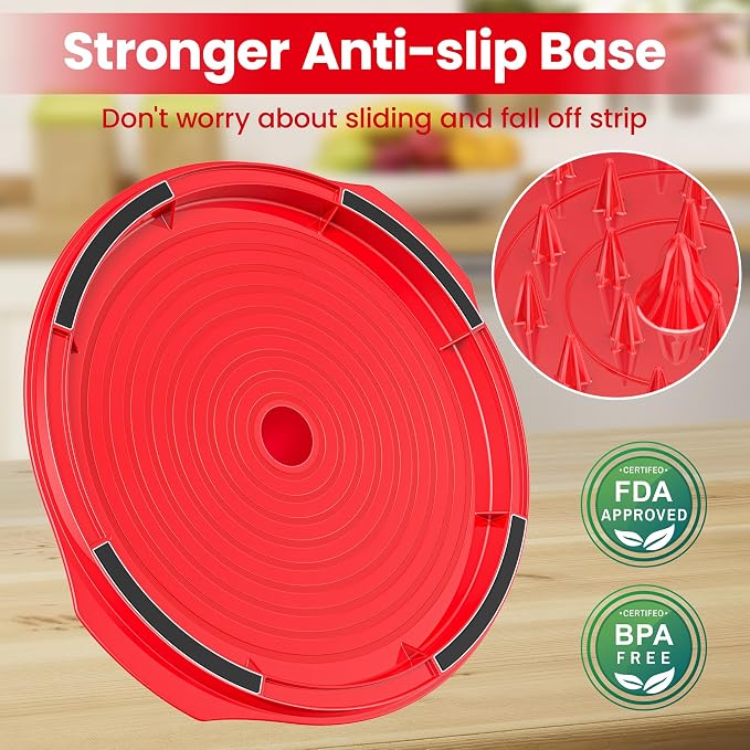 Chicken Shredder Tool Twist Large - Meat Shredders for Chicken Breast | 10'' Pro Visible Kitchen Gadgets Grinder Machine with Brush,Strong Anti-Slip Strip,Ergonomic Handle,BPA Free (Red)