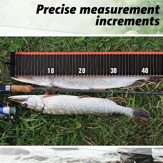 VioraWhite 2 Pcs 53 Inch Fish Ruler Fish Measuring Tape Fishing Ruler with Bump Board Waterproof Fishing Measurement Tool for Boat, Kayak, Coolers, Yacht and Workbench