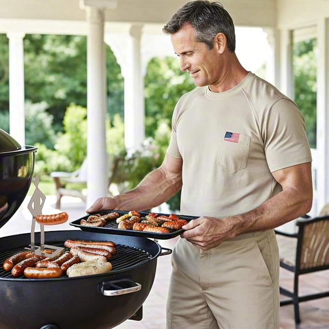 4 PCS Funny BBQ Stand Man Hot Dog Holder-Reusable Stainless Steel Hotdog and Sausage Stand-Portable Hot Dog Roaster-Barbecue Grill Accessories-Ideal For Camping And Party Gifts (6)