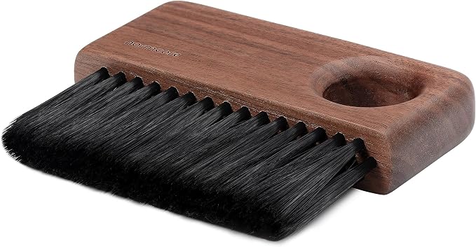 Normcore Barista Bench Brush, American Walnut Coffee Brush | Natural walnut wood handle, for espresso bar/countertop, sweeps coffee grounds, compact daily cleanup tool