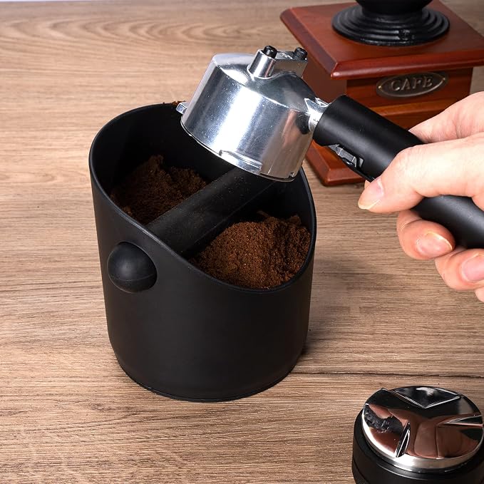 HOMEE Espresso Knock Box Coffee Grounds Container with Removable Knock Bar | Espresso Dump Bin with Non-Slip Base,Shock-Absorbent Espresso Accessories,Durable Barista Tool for Coffee Bar Kitchen Counter