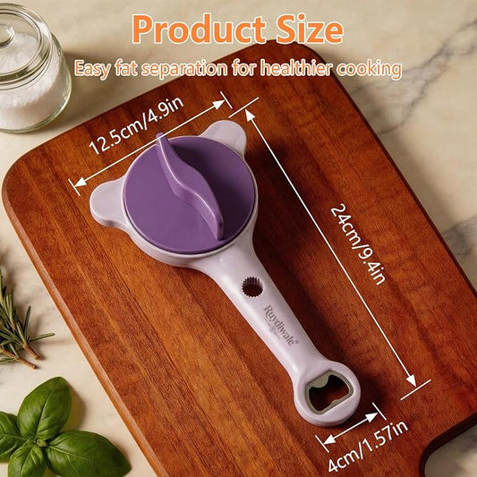 2026 New 4-in-1 Jar Opener - Adjustable Stainless Steel Lid Remover for Seniors & Arthritis Sufferers, Fits Kitchen Jars, Bottles & Cans(PURPLE)