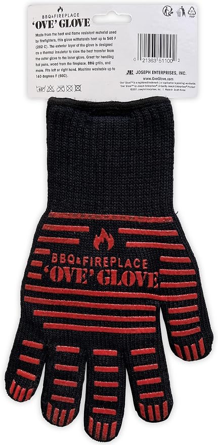 Ove Glove BBQ Superior Heat & Flame Protection- Extended Wrist for Additional Safety- Outdoor Cooking, Grilling, Barbeque