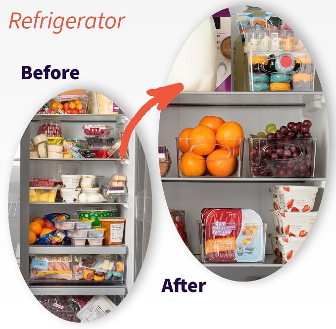 ClearSpace Pantry Organizers and Storage and Cabinet Organizer, 6 Pack | Organize snacks, groceries, and kitchen essentials with storage bins designed for pantry shelves, refrigerators, and cabinets