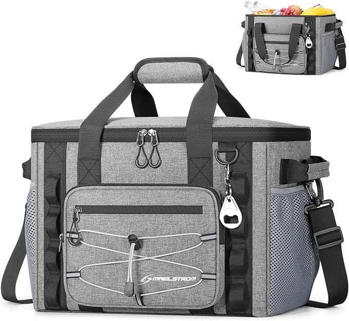 Maelstrom 30/40 Can Soft Cooler Bag, Leakproof Insulated Ice Chest | 24h Cold (With Ice), 5-Layer Insulation, Multi-Pockets ,Lightweight,Perfect For Camping, Beach, Hiking, Kayaking, Road Trips
