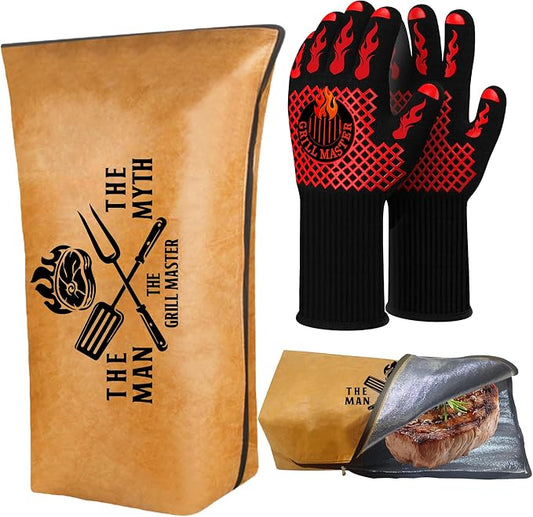 Smoker Accessories BBQ Blanket for Resting Meat, Christmas Dad Gifts for Men Resting Blanket for Smoking, Reusuable Large Capacity Keep Warm Tender and Juicy Grilling Gloves Heat Resistant