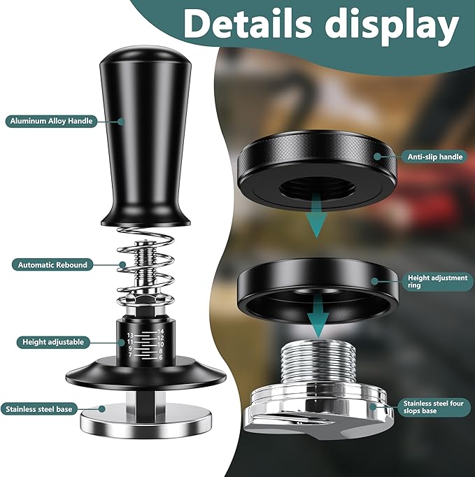 7 Pack Espresso Accessories Kit,51mm Espresso Tool Kit | Espresso Tamping Station | Coffee Distributor Tamper | WDT Tool | Dosing Funnel | Expresso Puck Screen | Christmas Gift for Espresso Lovers