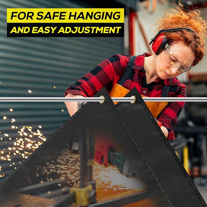 Heavy Duty Welding Blanket, Silicone Coated Fiberglass Fire Blanket, Designed for in Home and Outdoor Use for Professional and Heavy-duty Welding, Cutting, and Other Uses (6x8ft - 2Pack)