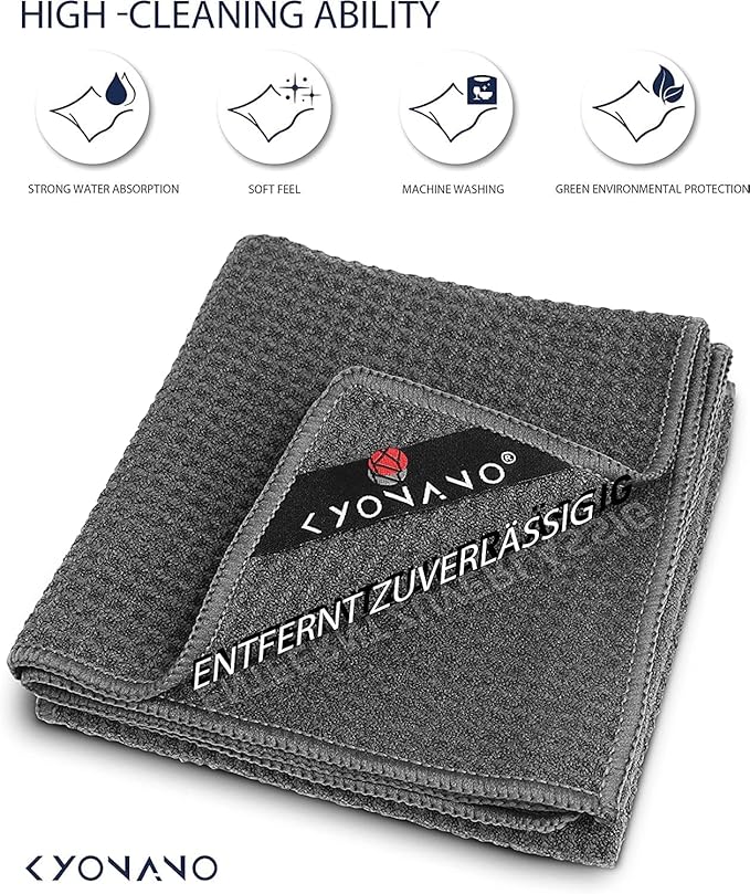 KYONANO Espresso Accessories - Barista Towels 4 Pack - Barista Microfiber Towel (12"x12") - Coffee Towels for Coffee Bar - Espresso Towel - Coffee Bar Accessories for Clean Steam Wand