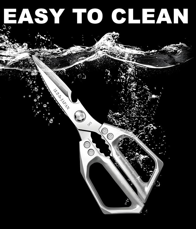 Kitchen Scissors, All Purpose，Ultra Sharp Meat Scissors，Heavy Duty Silver Cooking Scissor，Dishwash Safe Stainless Steel Kitchen Shears for Food, Chicken Bones, Turkey