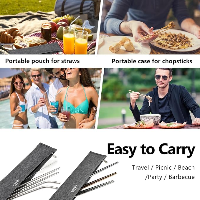 Chopsticks Carrying Case Reusable Chopsticks Pouch Travel Utensil Bag Chopsticks Sleeve Chopstick Holder Portable Flatware Case for Metal Chopsticks Light Sabers Chopsticks Disposable Chopsticks