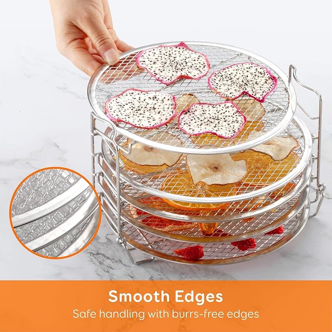 Goldlion Dehydrator Rack Stainless Steel Stand Accessories Compatible with Ninja Foodi Pressure Cooker and Air Fryer 6.5 and 8 Quart, Instant Pot Air Fryer 8 Qt