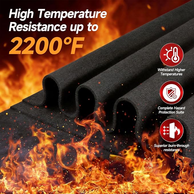 Carbon Felt Welding Blanket Fireproof, 40 x 40 Inch Heavy Duty Heat Resistant Mat, 1800°F Flame Retardant Fabric Fire Blanket for Soldering, Plumbers, HVAC Brazing Tools & Grill Shield
