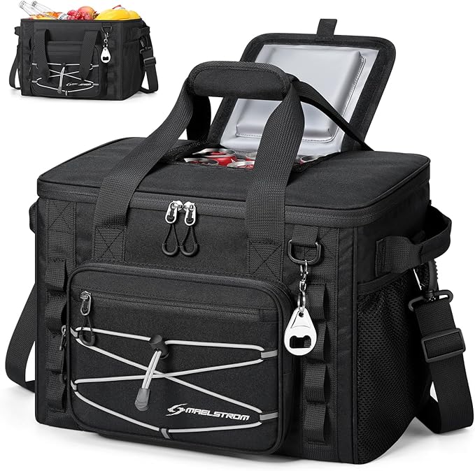 Maelstrom 30/40 Can Soft Cooler Bag, Leakproof Insulated Ice Chest | 24h Cold (With Ice), 5-Layer Insulation, Multi-Pockets ,Lightweight,Perfect For Camping, Beach, Hiking, Kayaking, Road Trips