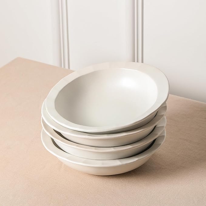 Stone Lain Oasis 4-Piece Pasta Bowl Set Stoneware, White