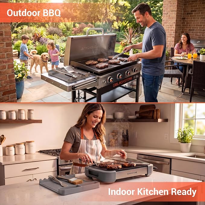 Heat Resistant Silicone Grill Mat for Blackstone - 2Pack 16x11.5'' Non-Slip BBQ Tool Mat, Outdoor Cooking Camping & Tailgating, for Men Grilling（Grey）