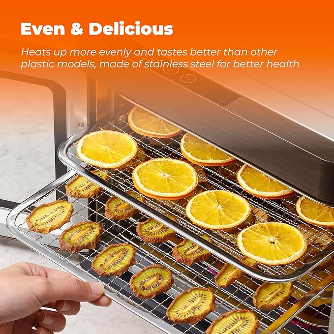 Large Food Dehydrator, 700W, with Large 6 Trays (6.5 ft²) Drying Space, High-efficiency Drying, Digital Temp 86–167°F & 48H Timer, Dishwasher-Safe 304 Trays, Easy to Use for Jerky, Fruit, Herbs